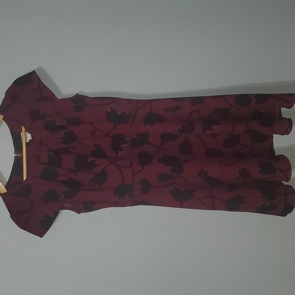 Loft Dress Womens Size 0 Black and Red Floral Abstract Large Flower Repeat Print - Picture 4 of 10
